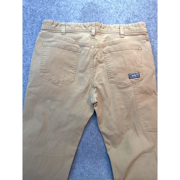 Eddie Bauer Classic Fit Khaki Pants Tan Men's 34x28 Tag Size 36x30 carpenter - Picture 3 of 9